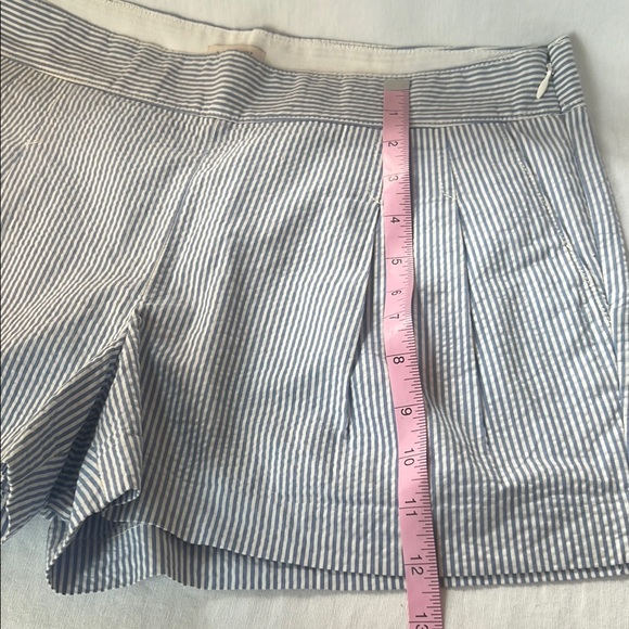 J. Crew Light Blue 100% Cotton Pinstripe Shorts Tailored Fit - Picture 9 of 10